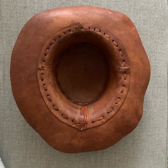Hand stitched Leather Hat. Made in Mexico. - Picture 6 of 10
